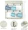 NEX™ 16" Green White Wood Wall-Mounted Coffee Mug Rack